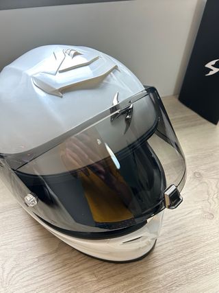 Casco Scorpion Exo R1 Evo II Air Blanco + Intercom