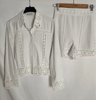 Conjunto Zara Blanco Encaje
