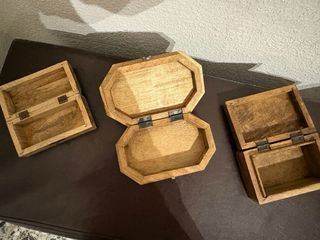 3 Cajas de Madera Tallada