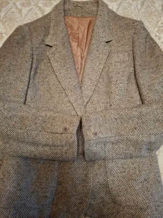 Chaqueta Tweed Made in England Beige