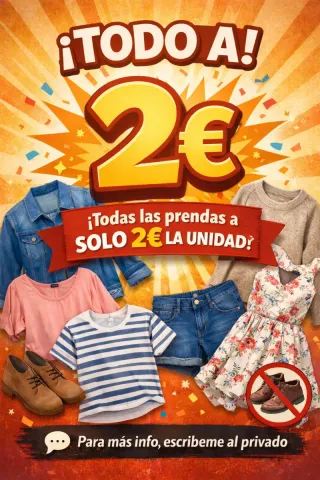 ¡Todo a 2€! Ropa y complementos