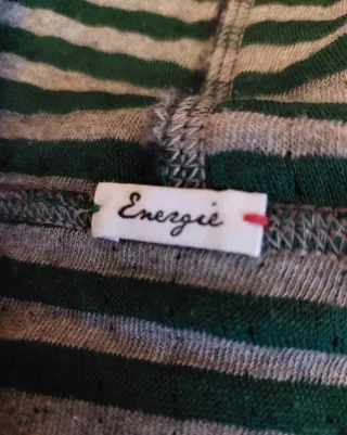 Chaqueta con capucha rayas azul y gris