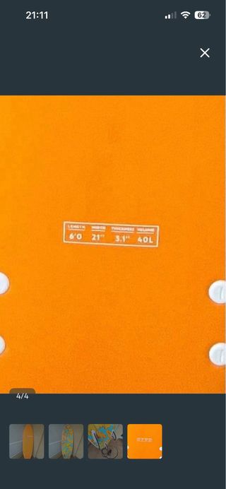 Tabla de surf OLAIAN naranja