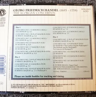 8CD Handel Conc para Órgano, Jeptha, Xerxes lote