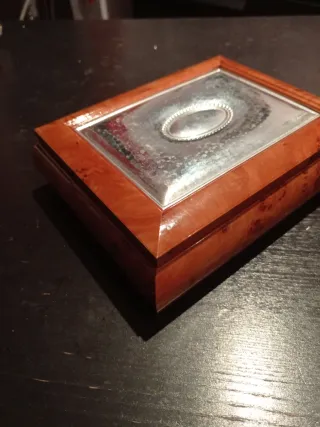 Caja Joyas Plata y Madera