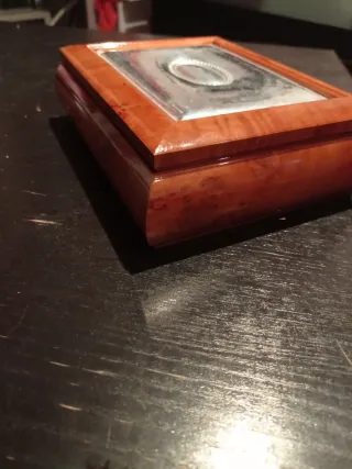 Caja Joyas Plata y Madera