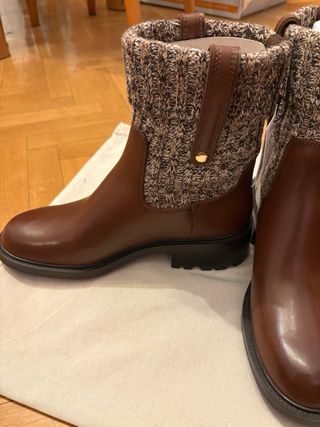 Botines Zara Marrones con Tejido