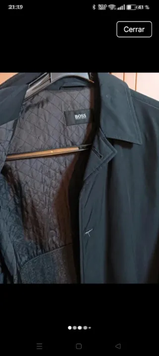 Gabardina Hugo Boss Azul Marino Talla XL