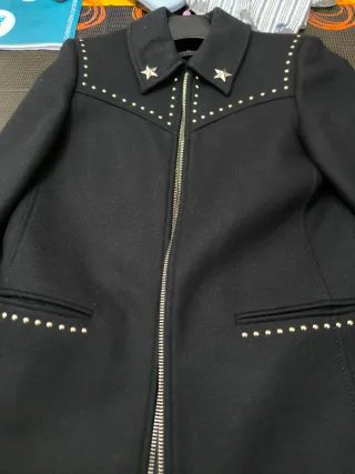 Abrigo paño Zara negro mujer Talla S