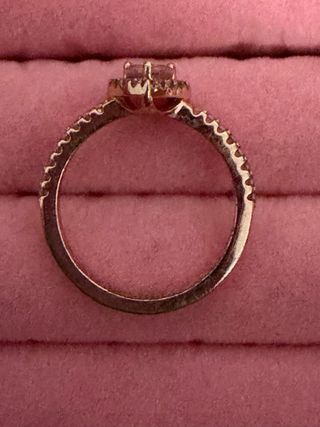 Anillo Pandora Corazón Rosa y Plata