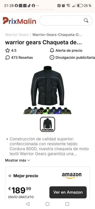 Chaqueta de moto negra