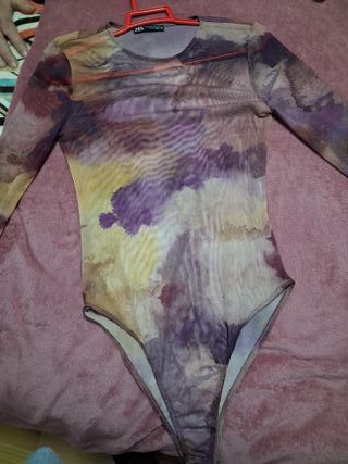 Body de tul ZARA estampado