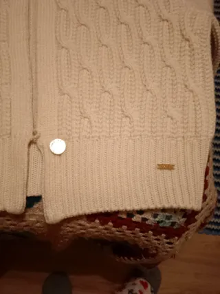 Chaqueta corta de lana beige talla única