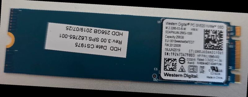 SSD WD Sn520 NVMe 256GB M.2 2280 – Nuevo