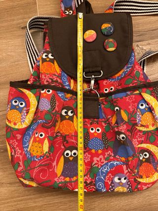 Mochila Multicolor con Estampado de Búhos