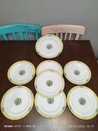 8 Platos Postre Porcelana Francesa AMOUR