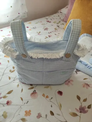 Bolso para carrito de bebé de cuadros