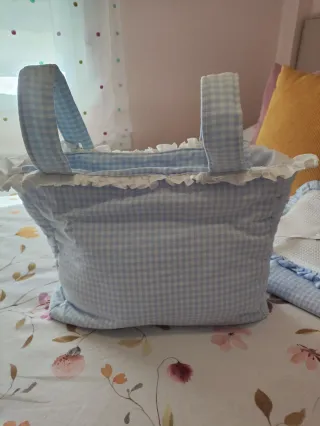 Bolso para carrito de bebé de cuadros