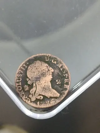 Moneda 5 céntimos y 2 maravedíes