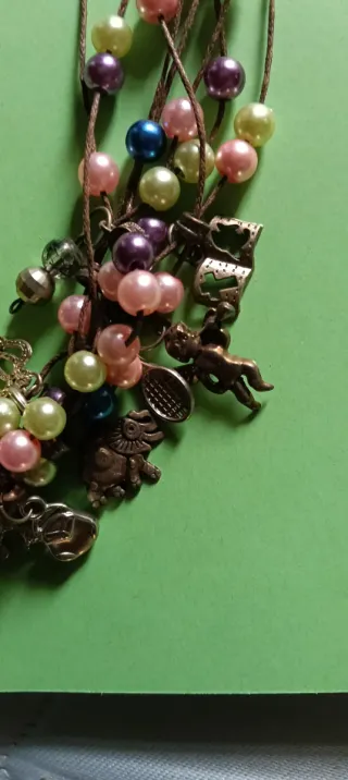 Lote collar y pulsera bisutería abalorios