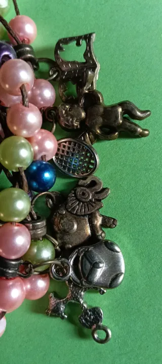 Lote collar y pulsera bisutería abalorios