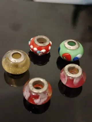 Lote 5 Abalorios Plata 925 Murano