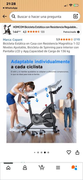 Bicicleta Estática HOMCOM