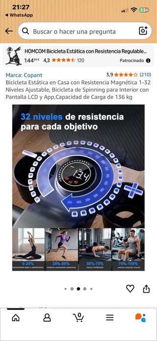 Bicicleta Estática HOMCOM