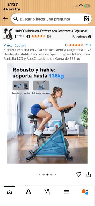 Bicicleta Estática HOMCOM