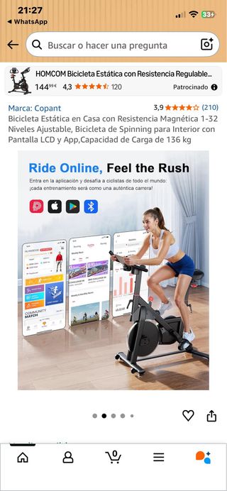 Bicicleta Estática HOMCOM