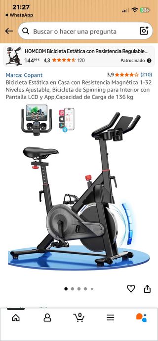 Bicicleta Estática HOMCOM