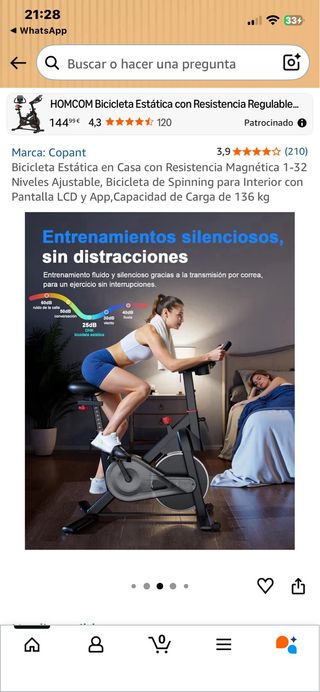 Bicicleta Estática HOMCOM