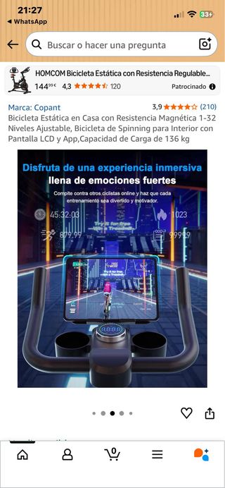 Bicicleta Estática HOMCOM