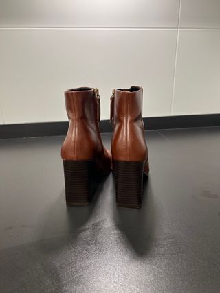 Botines Mango Piel Marrón Talla 38