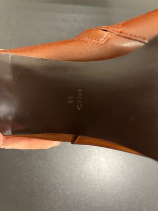 Botines Mango Piel Marrón Talla 38
