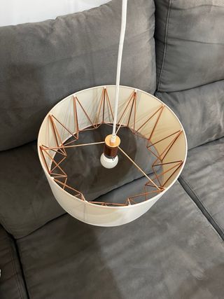 Lámpara colgante pantalla blanco roto