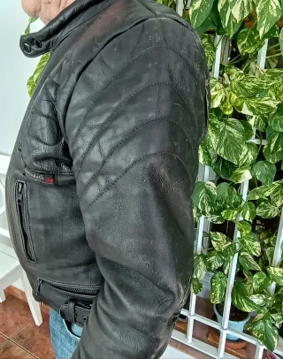 Chaqueta y pantalón de Moto Negra De cuero