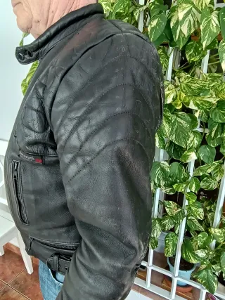 Chaqueta y pantalón de Moto Negra De cuero