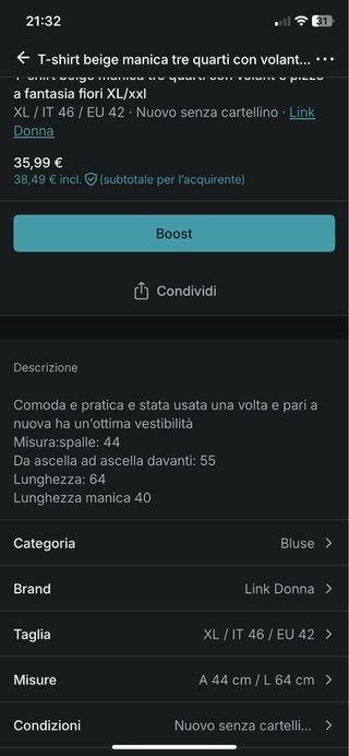 Blusa floreale maniche 3/4