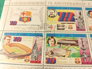 Sellos 75 Aniversario F.C. Barcelona