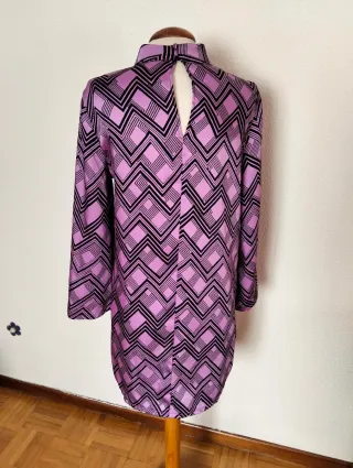 Vestido Sfera Geométrico Malva Talla S