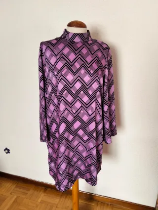 Vestido Sfera Geométrico Malva Talla S
