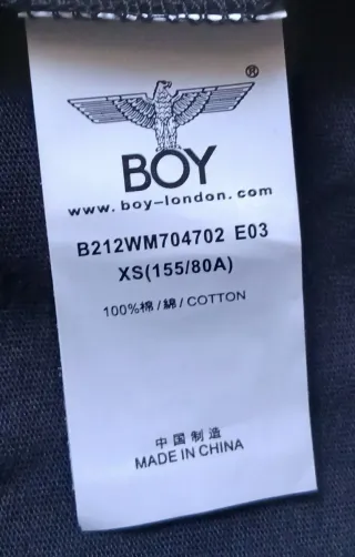 T-shirt Boy London nera con aquila