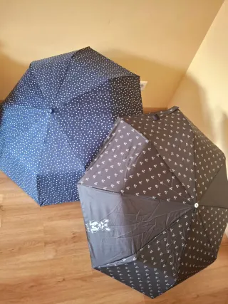 2 Ombrelli Pieghevoli (Nero e Blu)