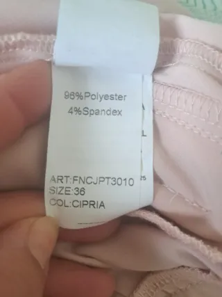 Pantaloni rosa Fun-Fun vita alta