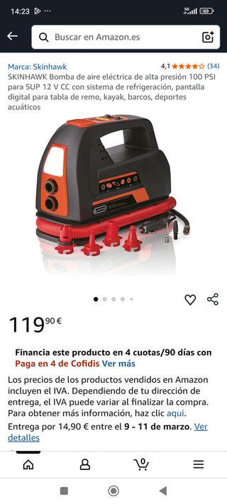 Bomba de aire eléctrica Skinhawk 100 PSI