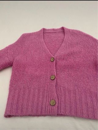 Chaqueta de lana rosa talla única