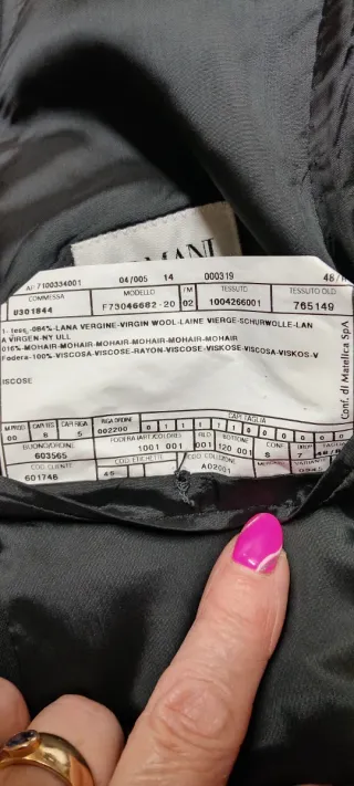 Giacca Uomo Armani Nera