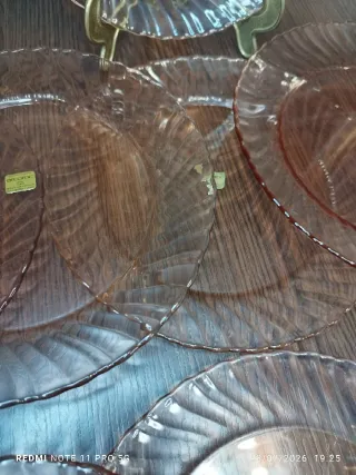 12 Platos Llanos Vintage Arcoroc Marrones