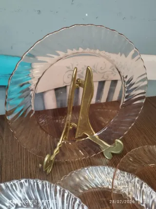 12 Platos Llanos Vintage Arcoroc Marrones